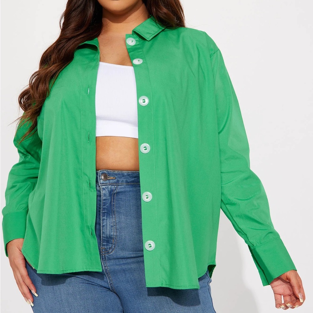 Manifesting Needs Poplin Shirt - Green